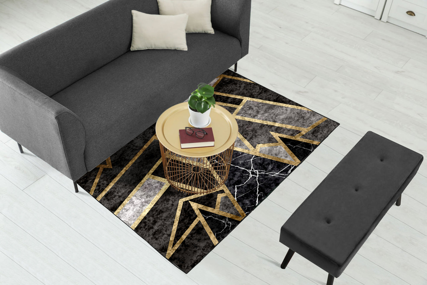 Grey Mosaic Centerpiece (Rug)