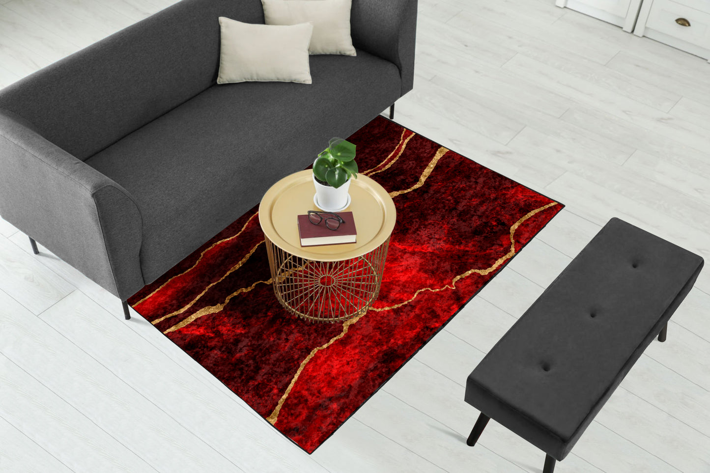 Maroon Abstract Centerpiece (Rug)