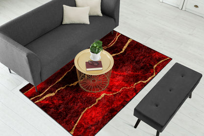 Maroon Abstract Centerpiece (Rug)