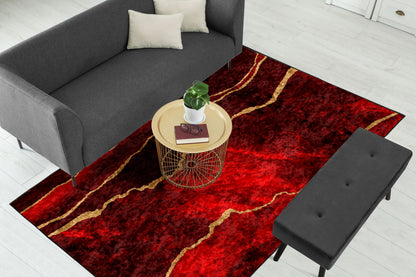 Maroon Abstract Centerpiece (Rug)