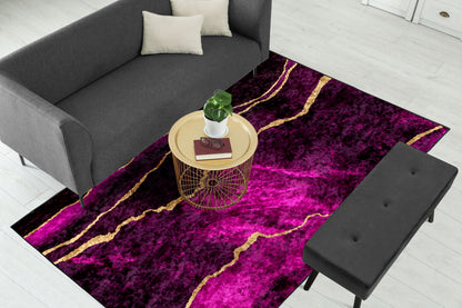 Purple & Gold Abstract Centerpiece (Rug)