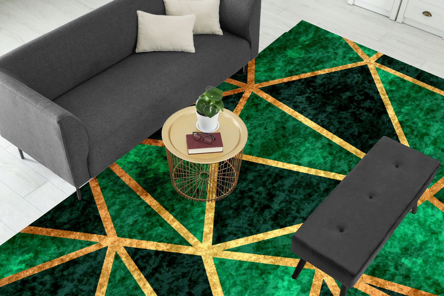 Green Geo Metallic Centerpiece (Rug)