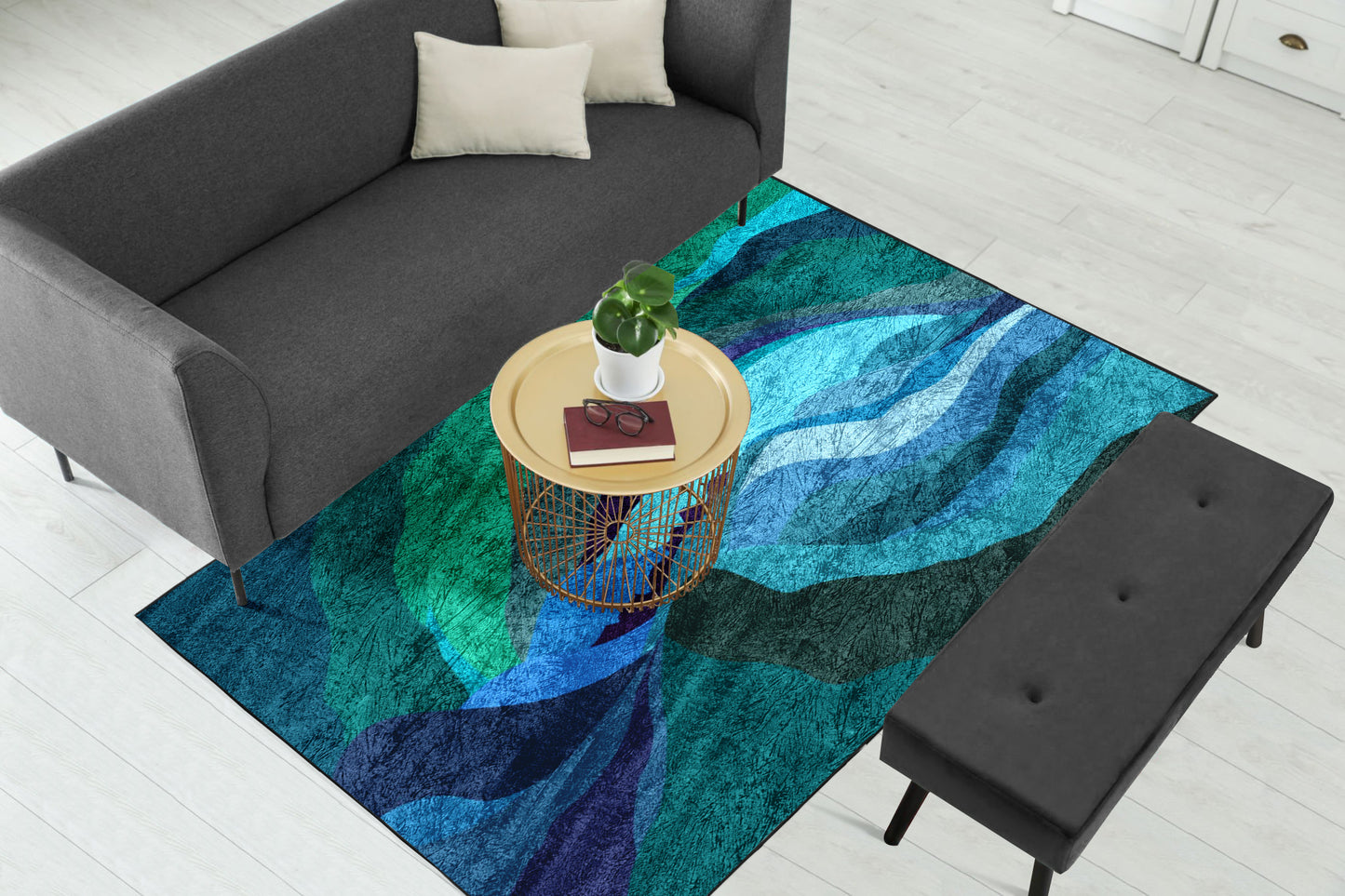 Teal Sky Centerpiece (Rug)