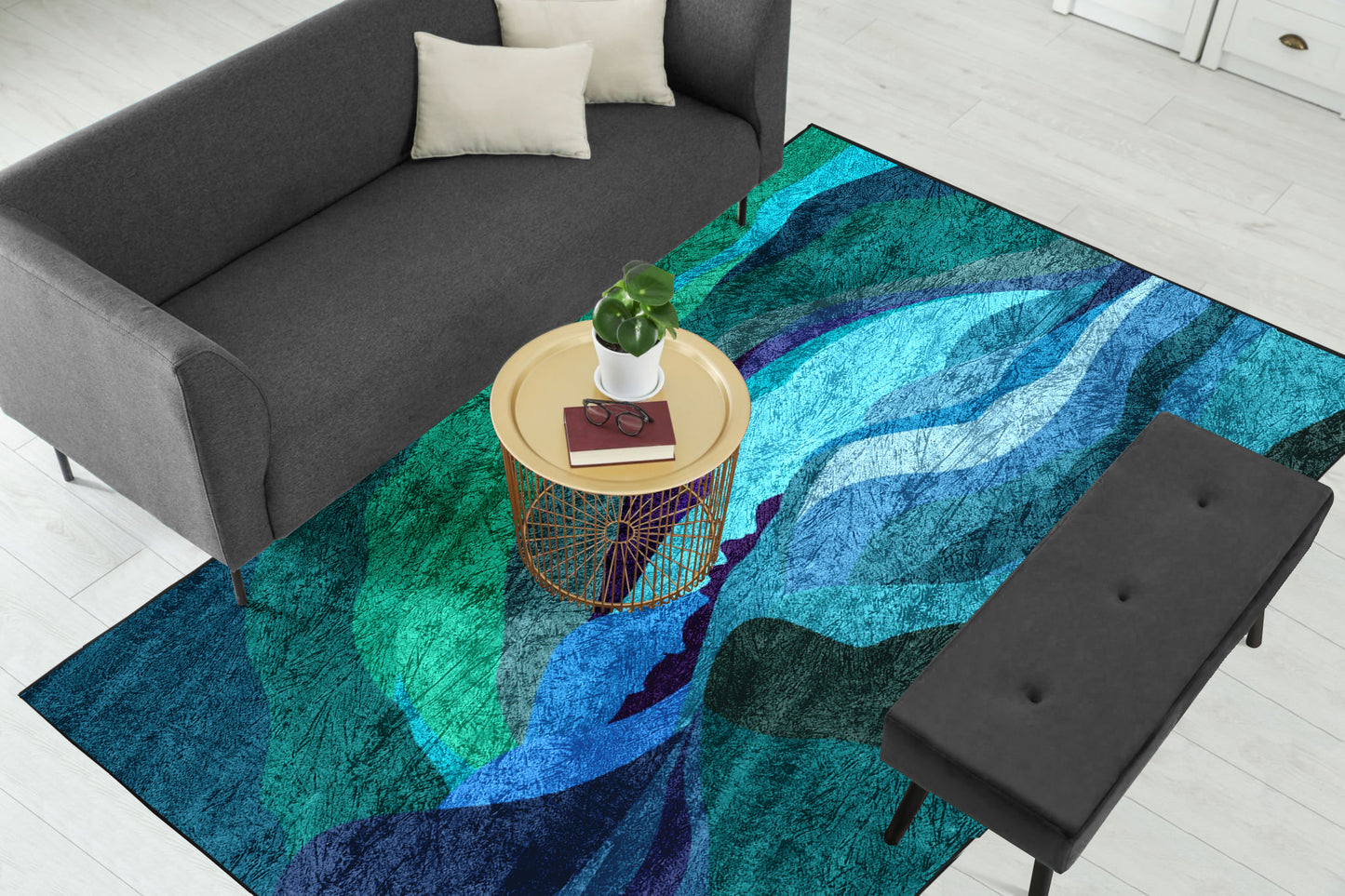 Teal Sky Centerpiece (Rug)