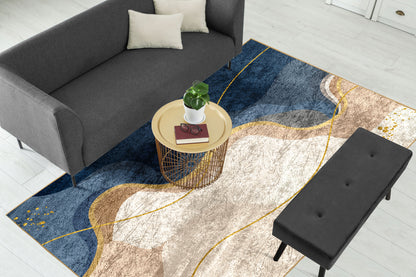 Navy Wavy Centerpiece (Rug)