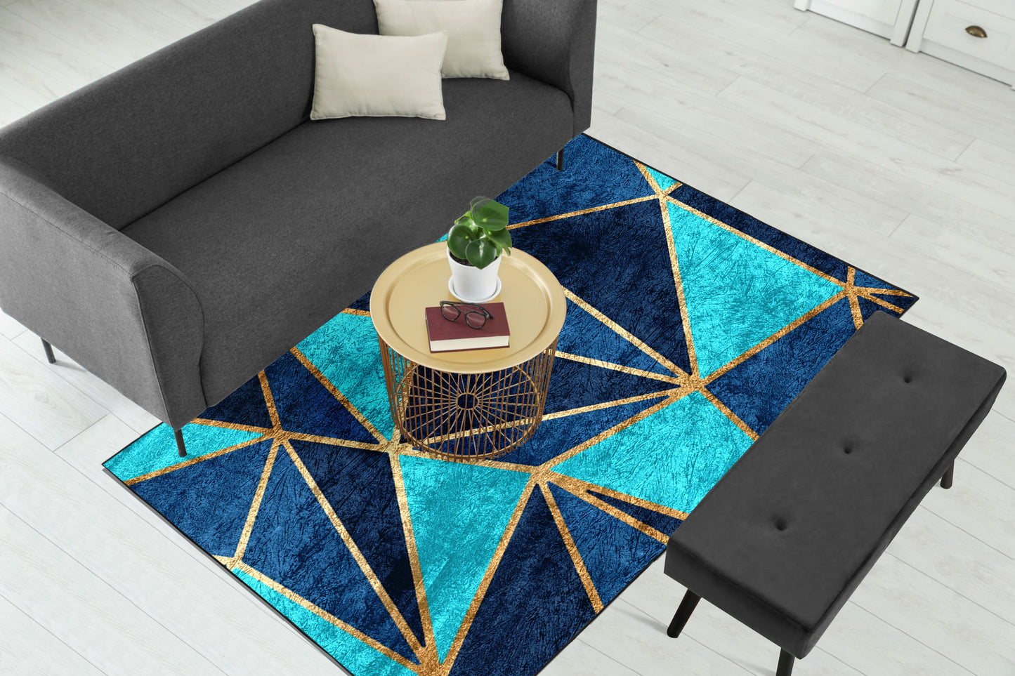 Teal Metallic Centerpiece (Rug)