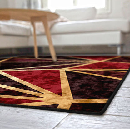 Burgundy Geo Metallic Centerpiece (Rug)