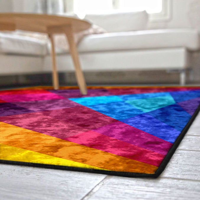 Colorful Rainbow Geometric Centerpiece (Rug)