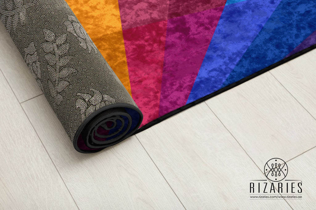 Colorful Rainbow Geometric Centerpiece (Rug)