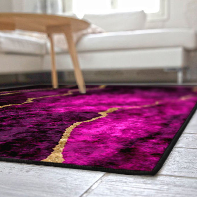Purple & Gold Abstract Centerpiece (Rug) (CLEARANCE SALE)