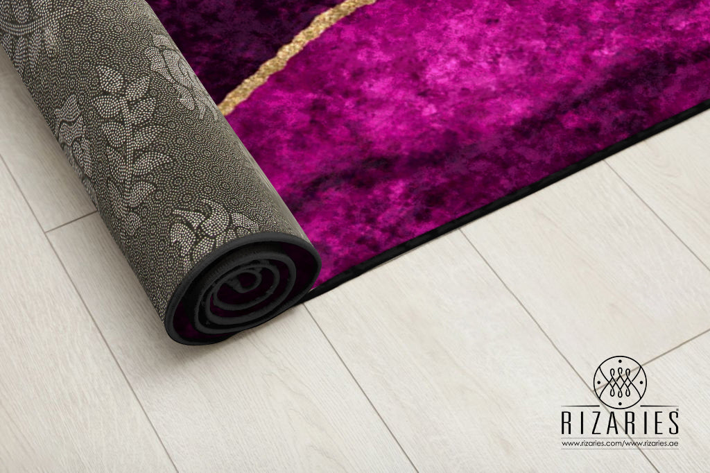 Purple & Gold Abstract Centerpiece (Rug) (CLEARANCE SALE)