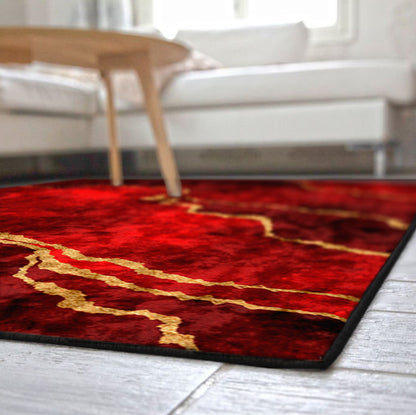 Burgundy Abstract Centerpiece (Rug)