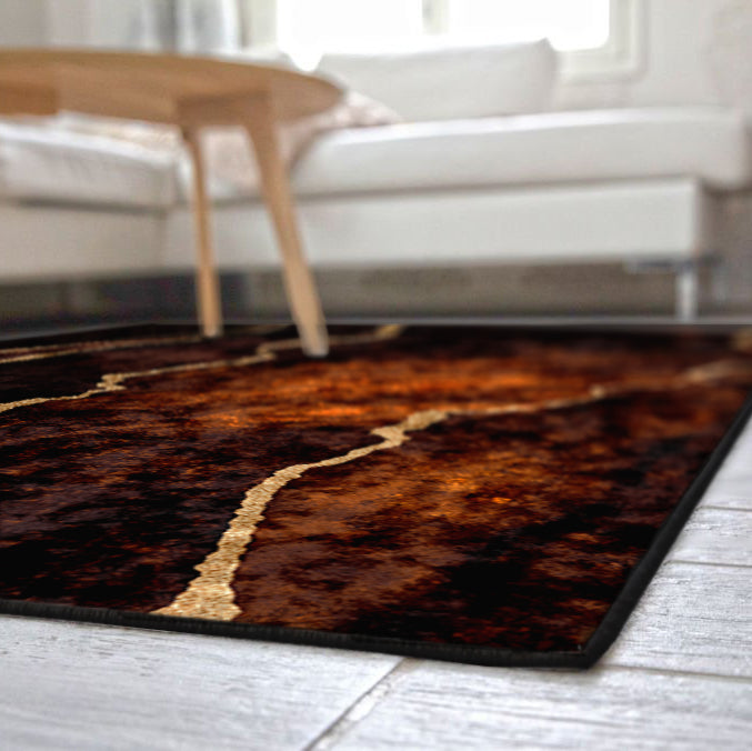 Brown Lava Abstract Centerpiece (Rug)