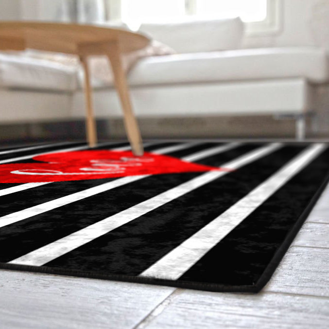 Black White Love Centerpiece (Rug)