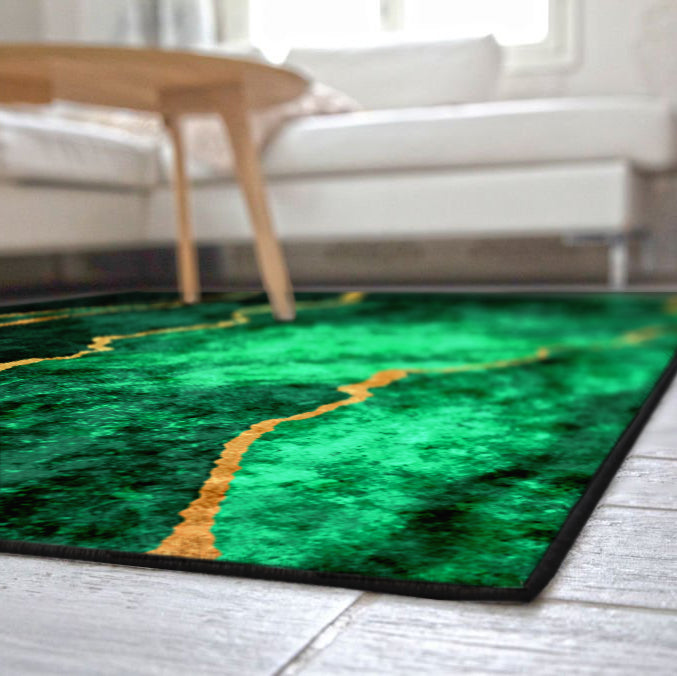 Green Gold Abstract Centerpiece (Rug)