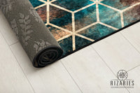 Thumbnail for Ombre Cubes Emerald & Copper Centerpiece (Rug)
