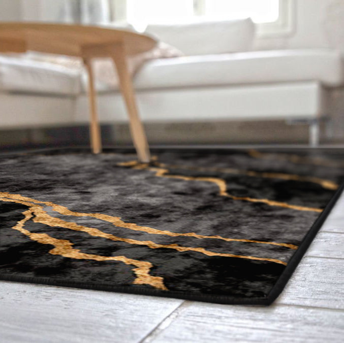 Grey Gold Abstract Centerpiece (Rug)