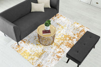 Thumbnail for White Gold Abstract Centerpiece (Rug)