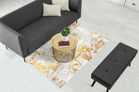 Thumbnail for White Gold Abstract Centerpiece (Rug)