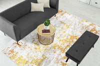 Thumbnail for White Gold Abstract Centerpiece (Rug)