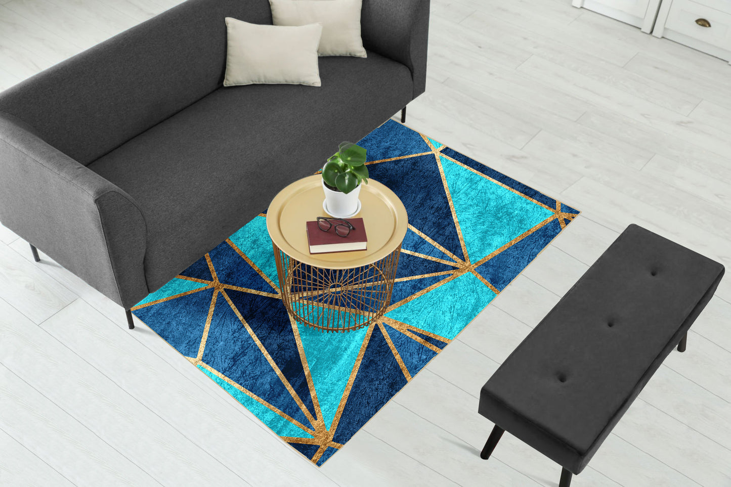 Teal Metallic Centerpiece (Rug)