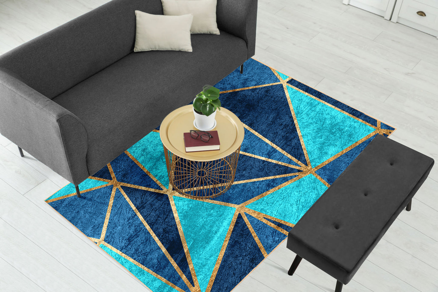 Teal Metallic Centerpiece (Rug)