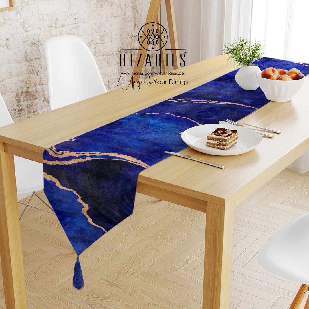 Blue Abstract Table Runner