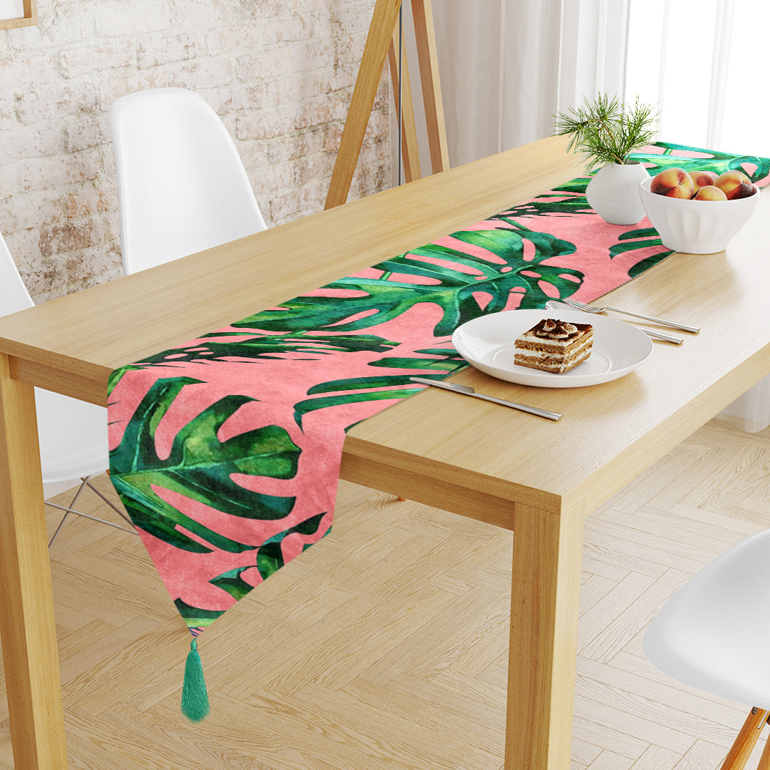 Pink Tropical Table Runner