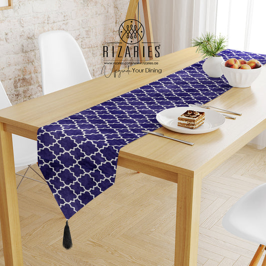 Navy Moroccan Table Runner