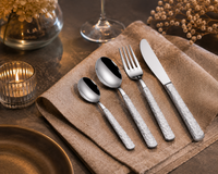 Rough Handle Full Silver Cutlery Set