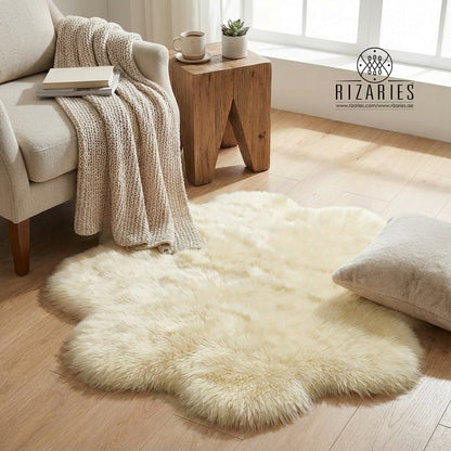 SuperSoft Imitation Faux Rabbit Fur Flower Mat