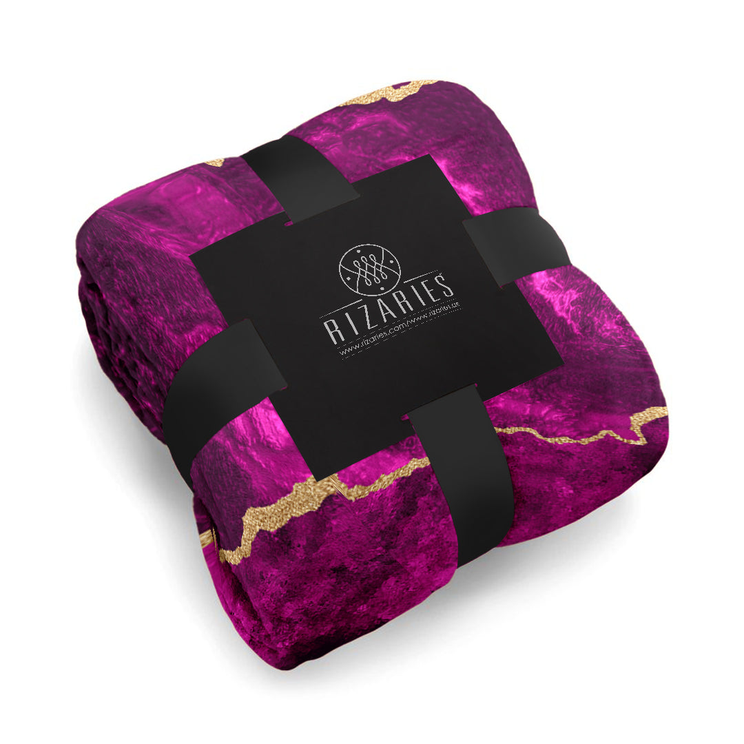 Soft Purple & Gold Abstract Sofa Blanket Throw