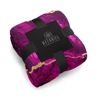 Thumbnail for Soft Purple & Gold Abstract Sofa Blanket Throw