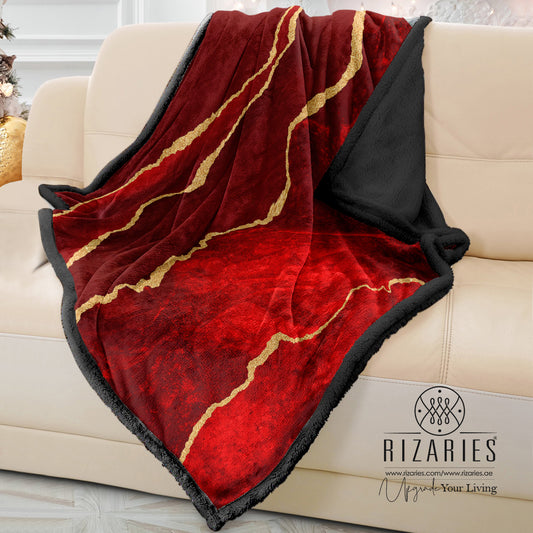 Soft Maroon Abstract Sofa Blanket Throw