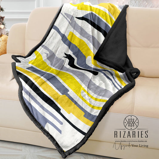 Soft Yellow Lines Sofa Blanket Throw