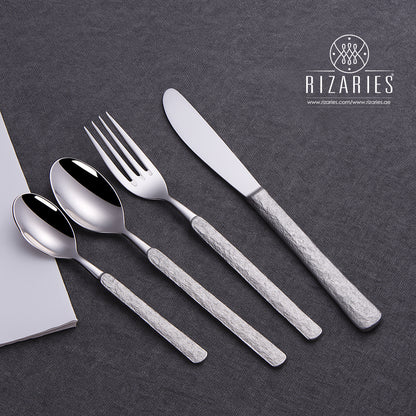 Rough Handle Full Silver Cutlery Set