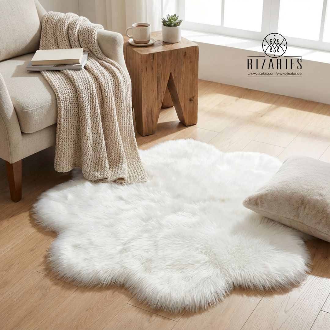 SuperSoft Imitation Faux Rabbit Fur Flower Mat