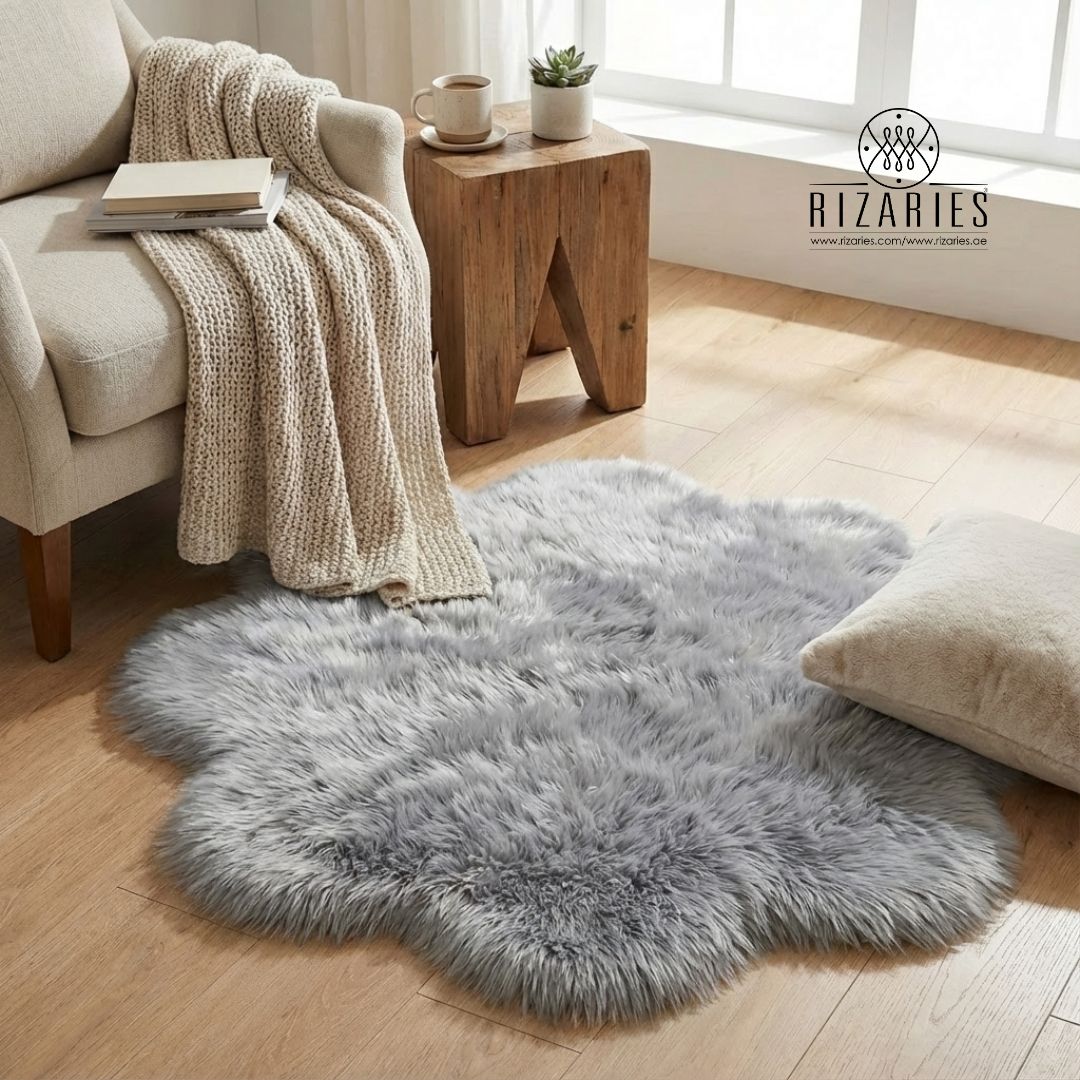 SuperSoft Imitation Faux Rabbit Fur Flower Mat