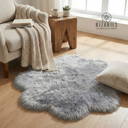 SuperSoft Imitation Faux Rabbit Fur Flower Mat