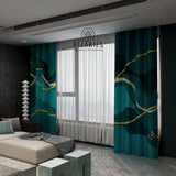 Sea Green Wavy Curtains