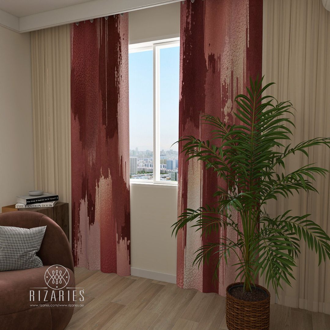 Pink Brushes Curtains