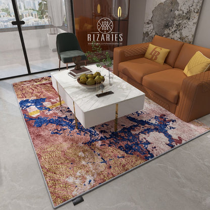 Pink Navy Gold Abstract Centerpiece (Rug)