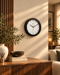 Modern Black Minimalist Wall Clock 9.7 Inches