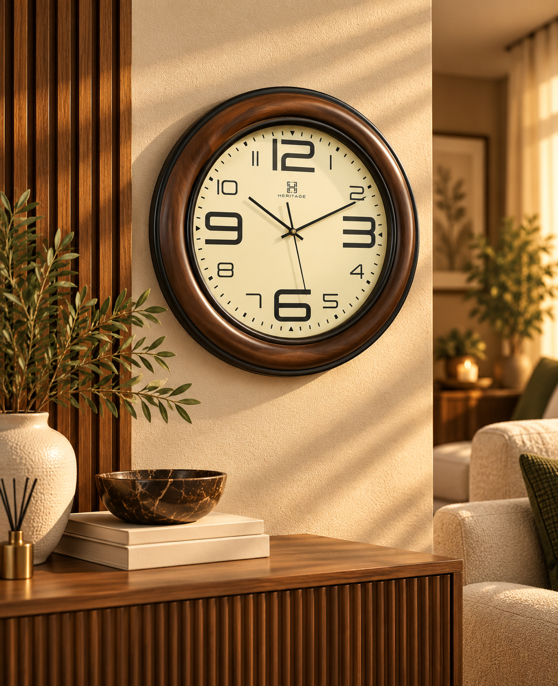 Classic Walnut Wall Clock 22 Inches