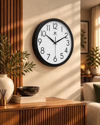 Classic Black Wall Clock  15 Inches