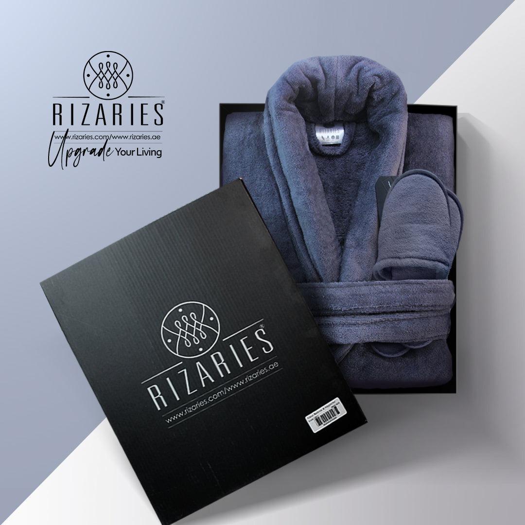 Velour Bathrobe and Slippers Set