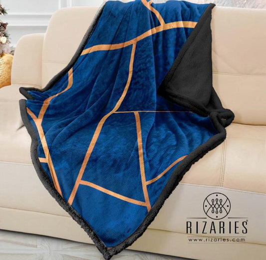 Soft Navy Copper Sofa Blanket Throw