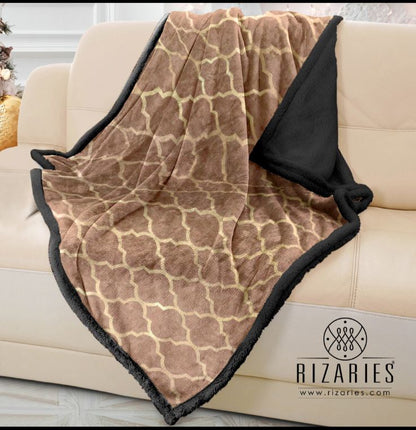 Soft Copper Quatrefoil Sofa Blanket Throw