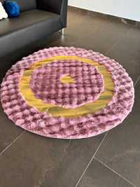 Thumbnail for SuperSoft Box Style Fur with Gold Round Rug