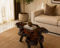 100% Real Abstract Wood Center Coffee Table